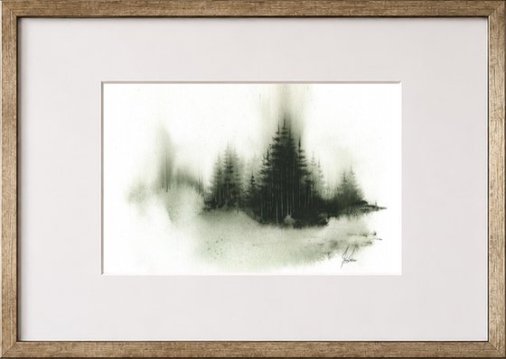 Places XVIII - Watercolor Pine Forest