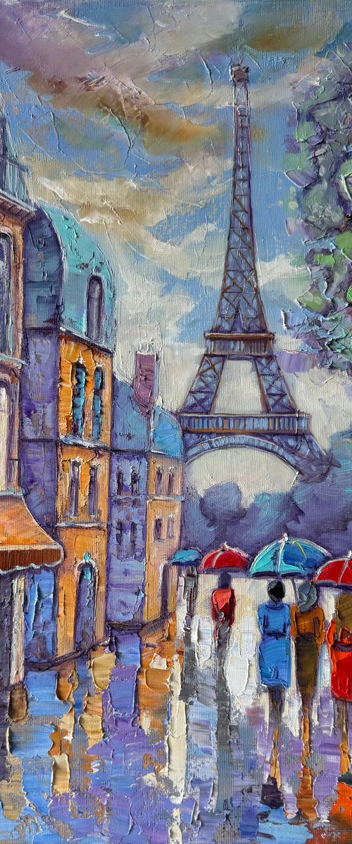 Paris in the rain by Mary Voloshyna