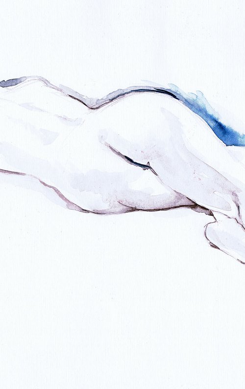 Nude reclining, back view by Julia Wakefield
