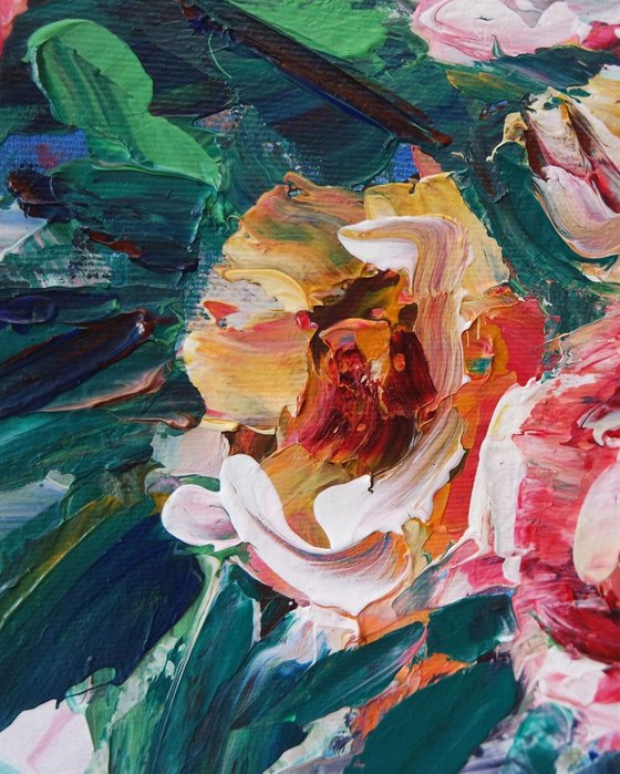 'PEONIES' - Acrylics Painting on Canvas