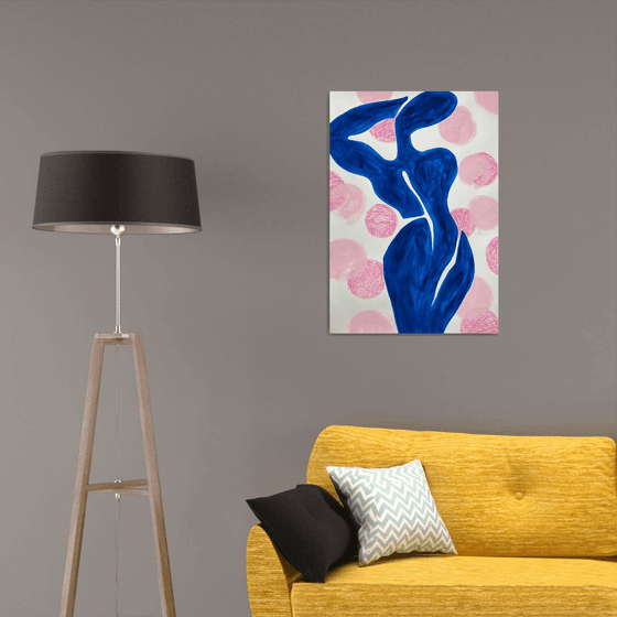 Blue Pink Minimalist Painting