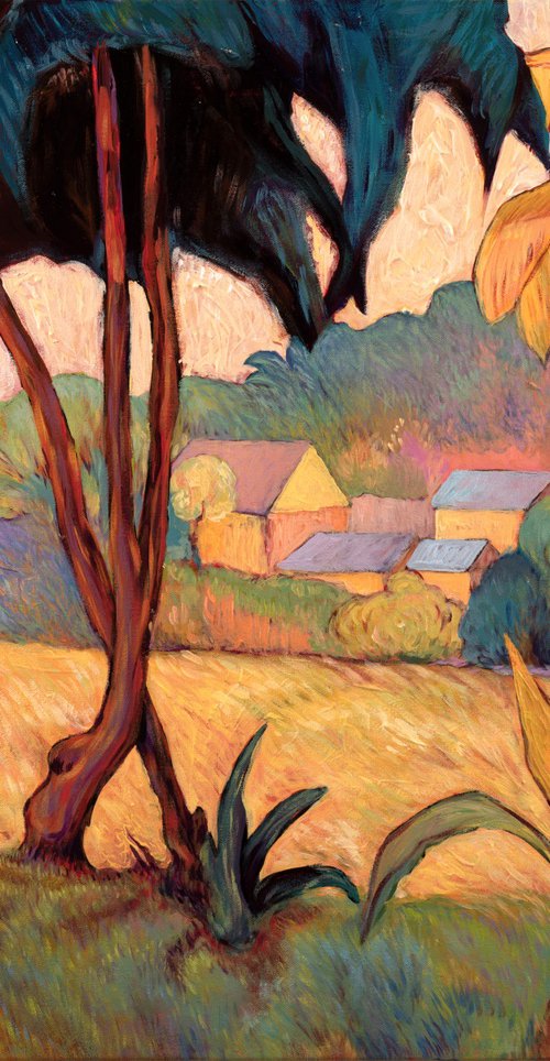 Golden palms above the village by Suren Ter-Avakian