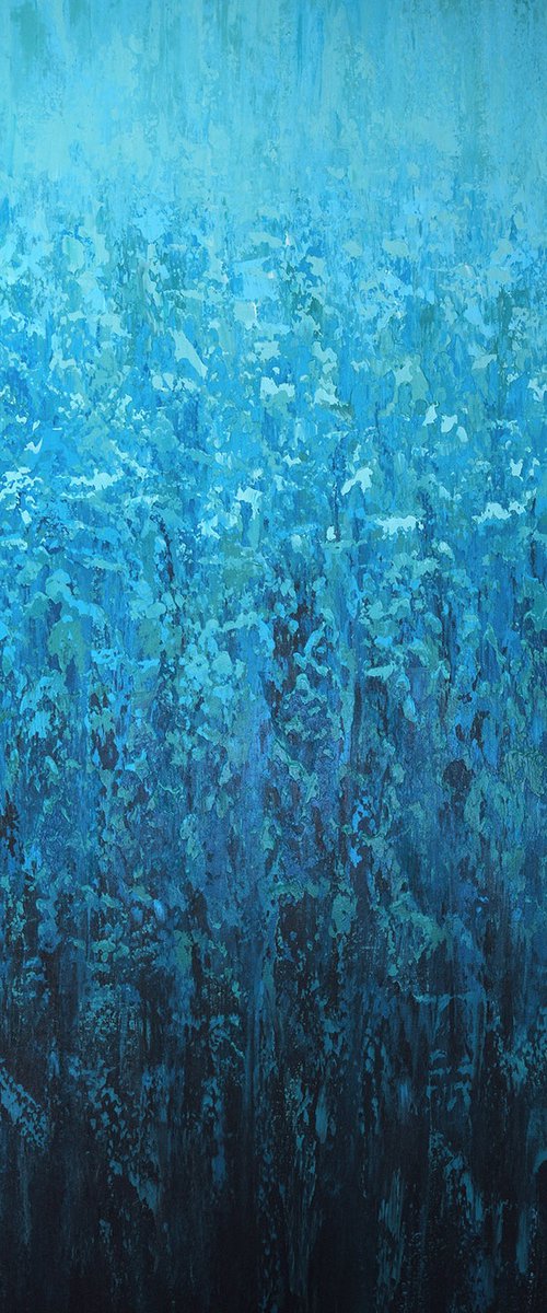 Cascading Blues - Color Field by Suzanne Vaughan