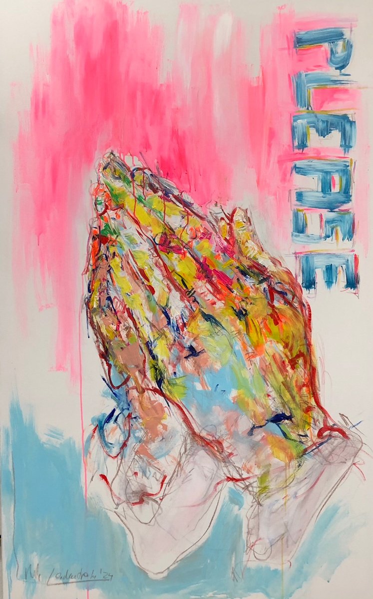 Urban And Pop Portrait Acrylic Painting By Nicole Leidenfrost, 39 X 63", Please, Original Artwork