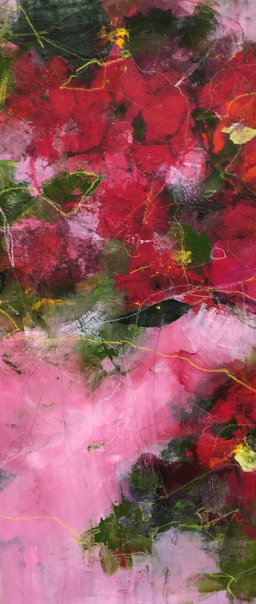 Bed of Roses - Large, contemporary painting by Angela  Dierks