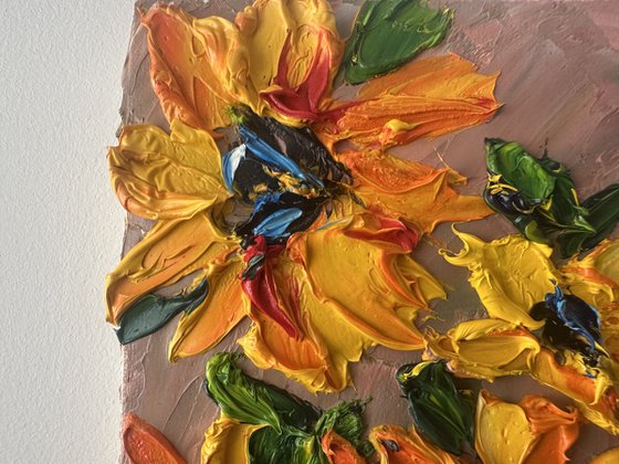 Sunflowers Deep impasto