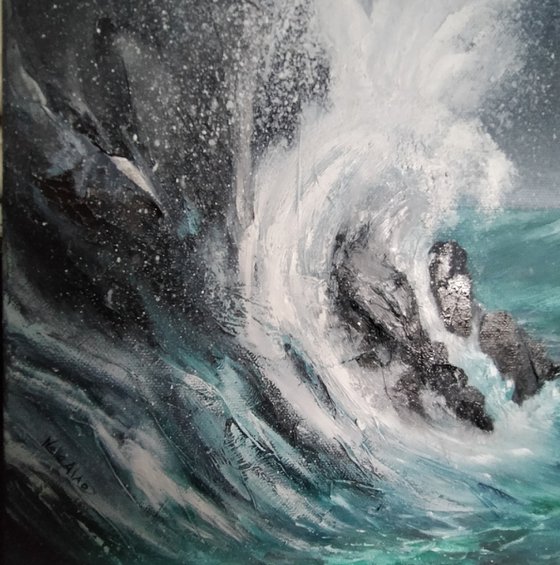 Stormy Sea; original Seascape oil on canvas