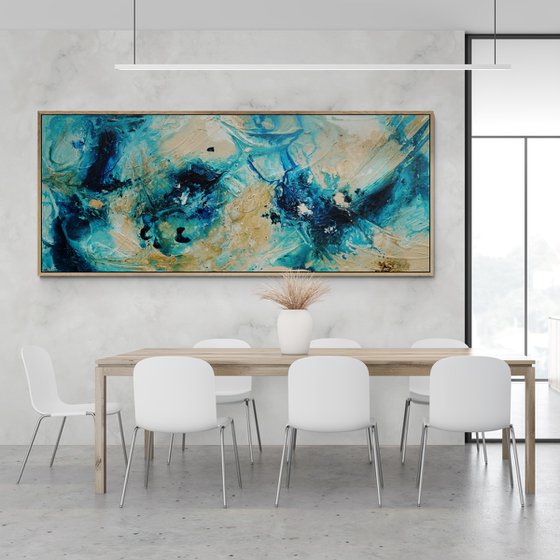 Oceans 240cm x 100cm Textured Abstract Art