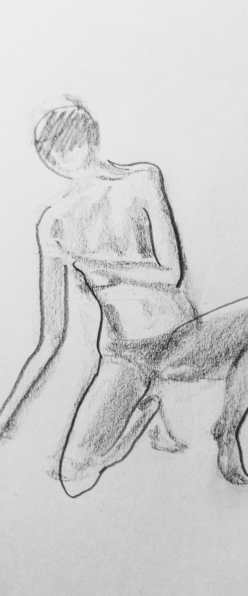 Nude. Original pencil drawing. by Yury Klyan