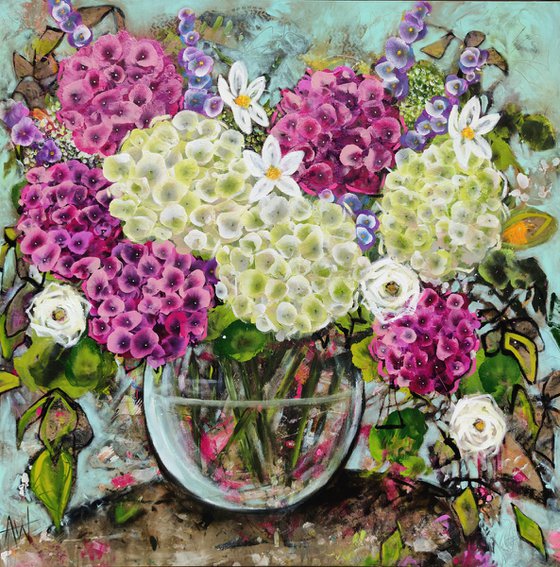 Pink and White Hydrangea