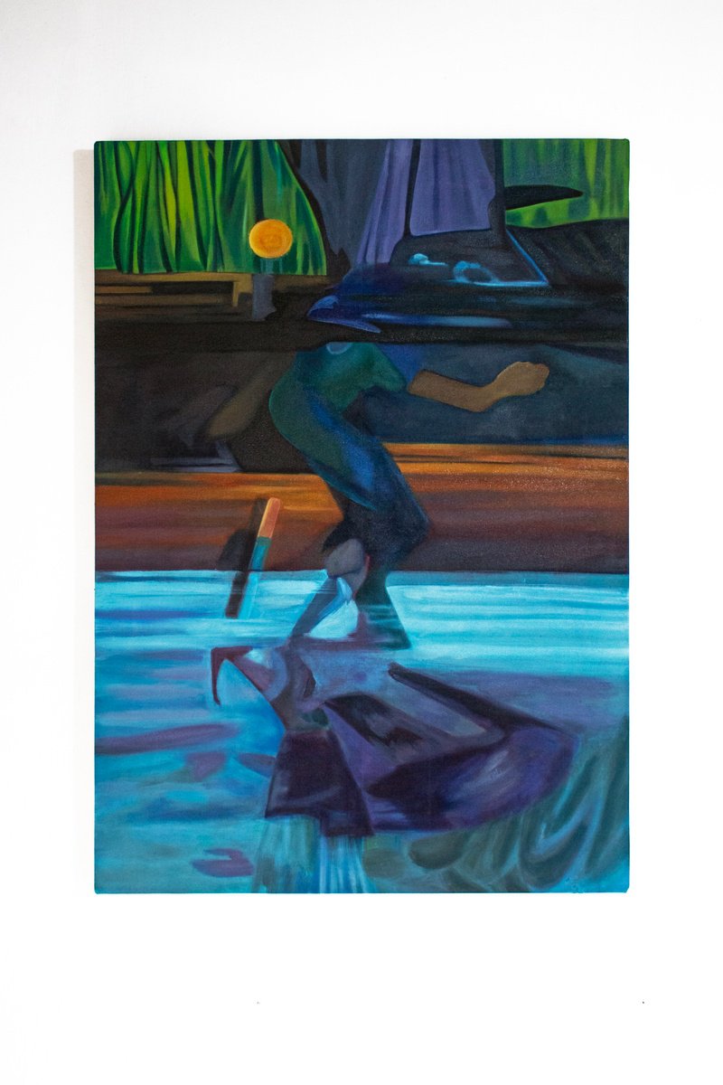 Expressive Portrait Oil Painting By Ben Stephenson, 29 X 41, Raindance, Original Artwork