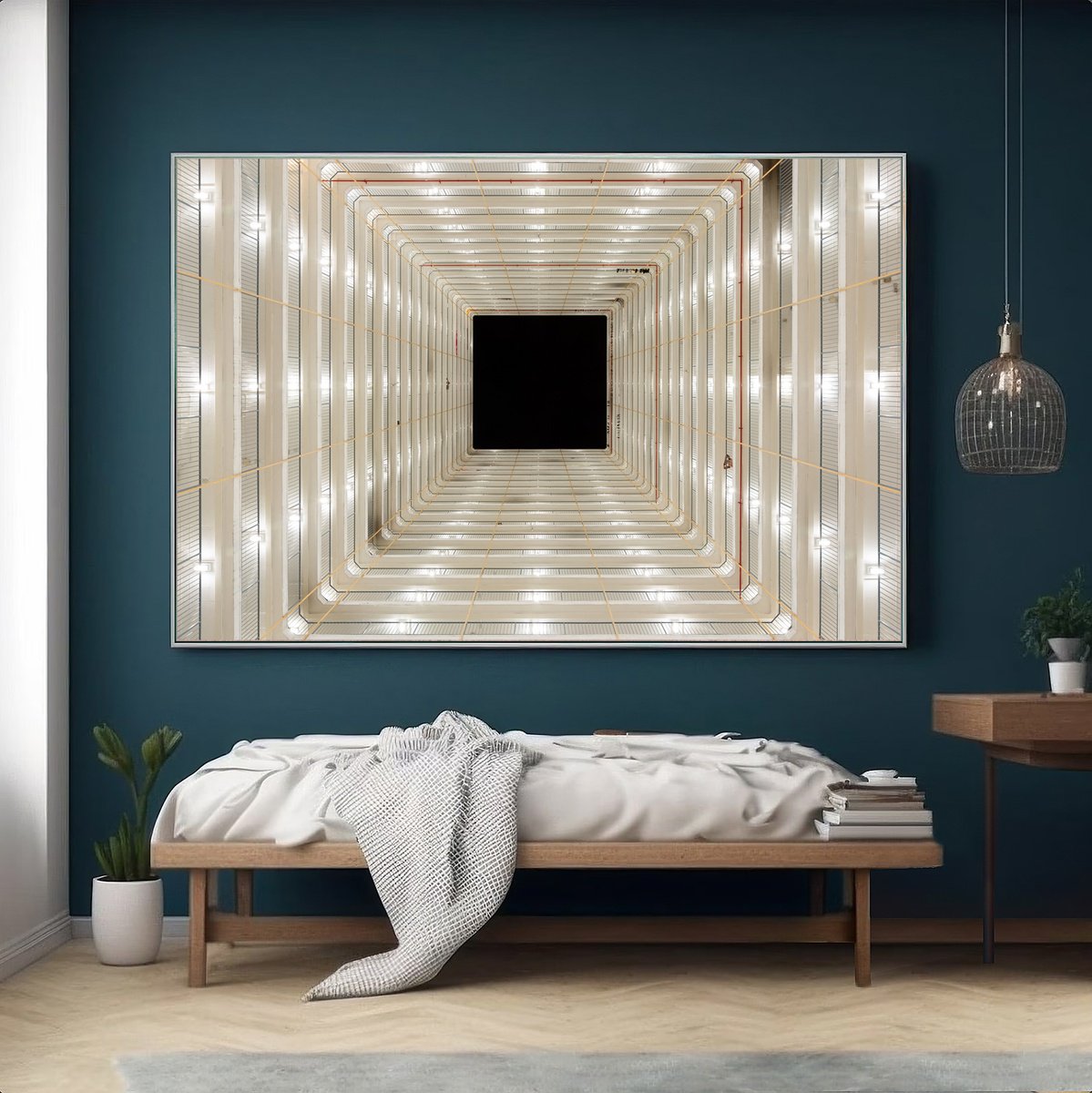 Geometric Cityscapes Photograph By Serge Horta, 59 X 39", Lightwell Studies No.1, Original Artwork