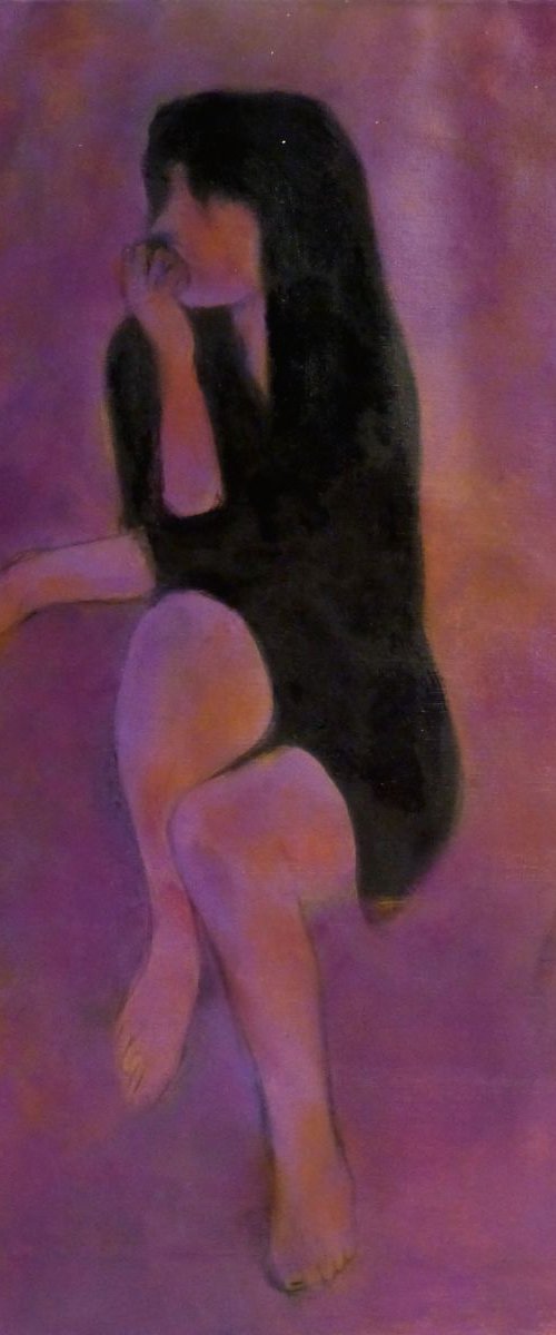 Seated Model, oil on canvas, 54x81 cm by Frederic Belaubre