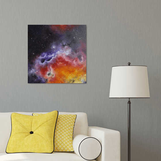 'Resurrection' Space Painting - Finger-painted
