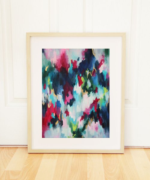 Framed Abstract Painting - In The Mood by Shazia Basheer