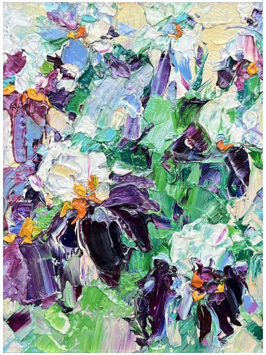 Abstract Botanical Oil Painting By Svitlana Andriichenko, 7 X 9", Morning, Original Artwork