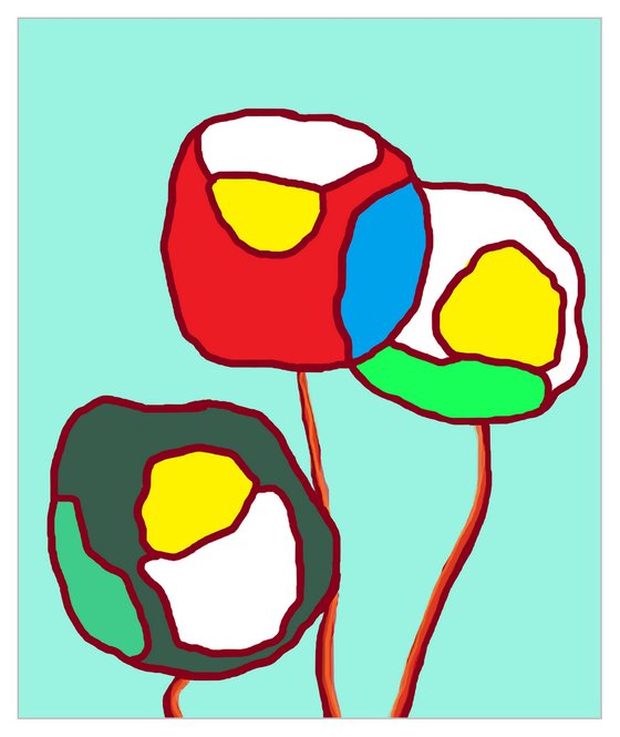 Abstract Flowers artmodern #2