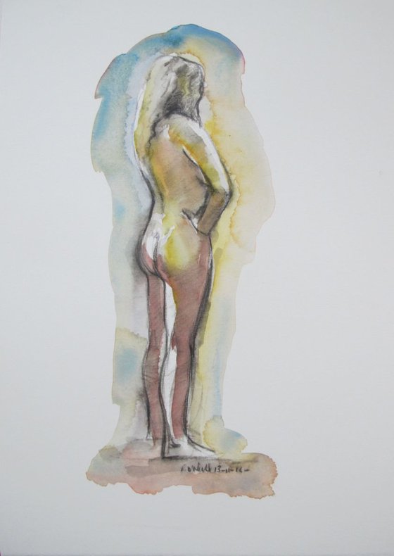 Standing female nude