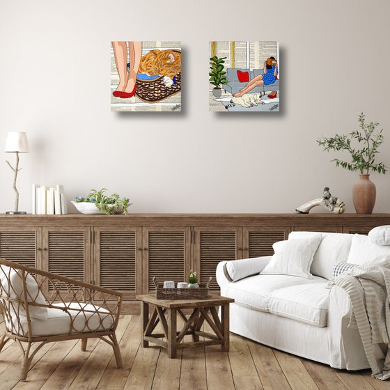 Cat Capers Laundry 3 30cm x 30cm