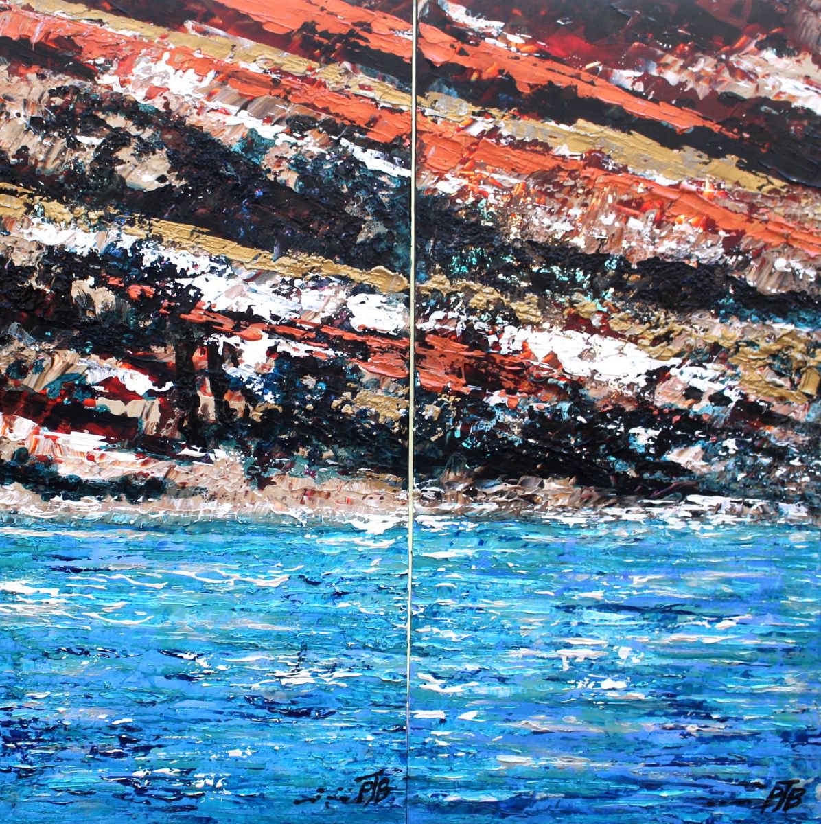  Los Gigantes-Tenerife I&Ii By Paul J Best, 12 X 24, Artwork For Sale On Artfinder