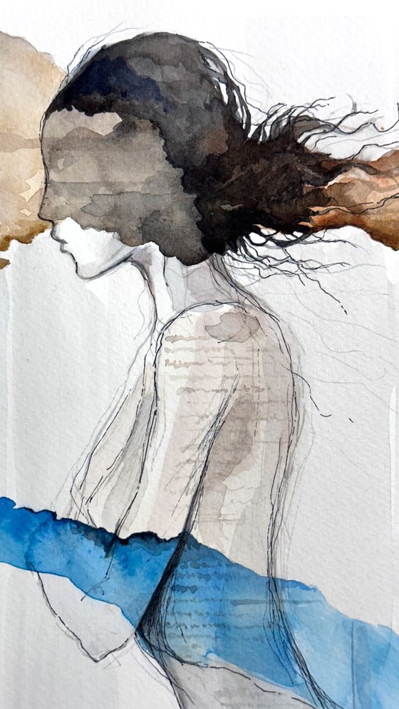 Abstract Ethereal Female Dreamlike Silhouette