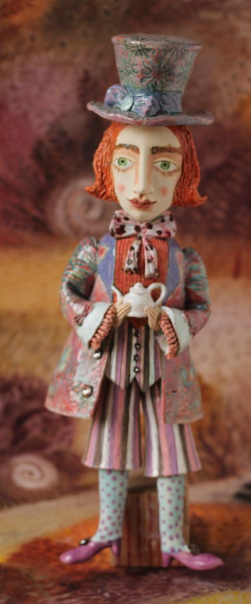 From the Alice in Wonderland. The Hatter.  Wall sculpture by Elya Yalonetski by Elya Yalonetski
