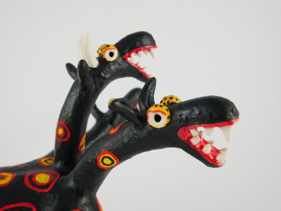 Black Cerberus with Colored Circles