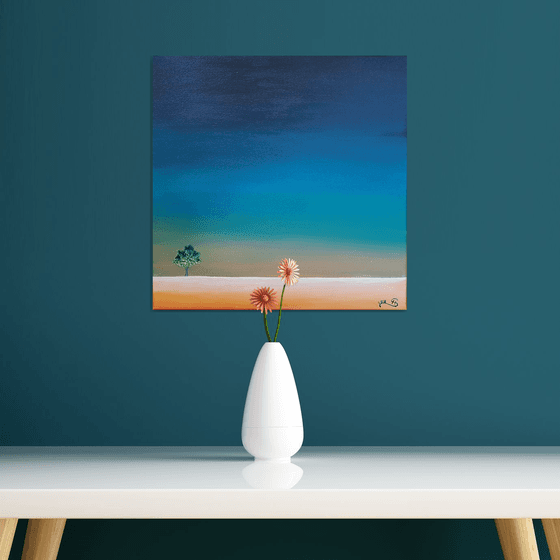 Lone tree #9, 40x40cm, ready to hang