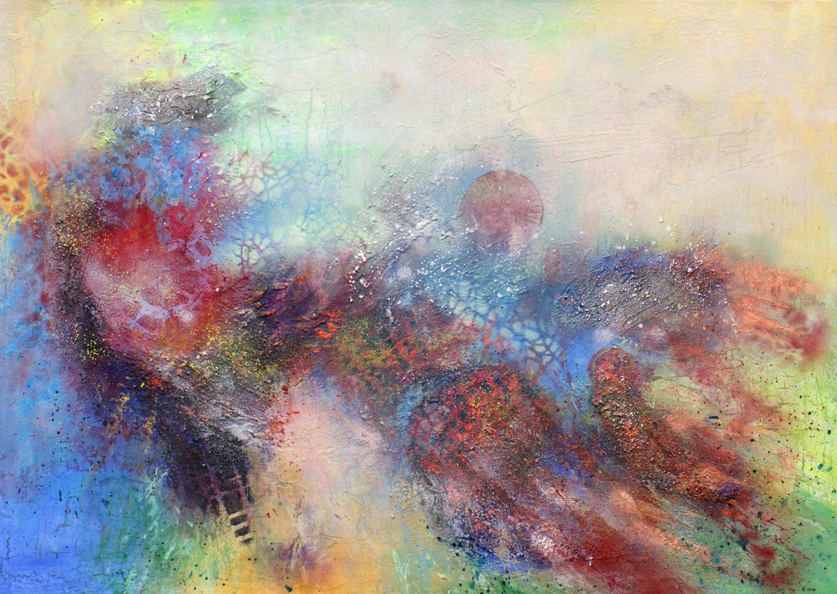 Abstract Cosmic Odyssey By Ludmilla Ukrow, 28 X 20, Artwork For Sale On Artfinder