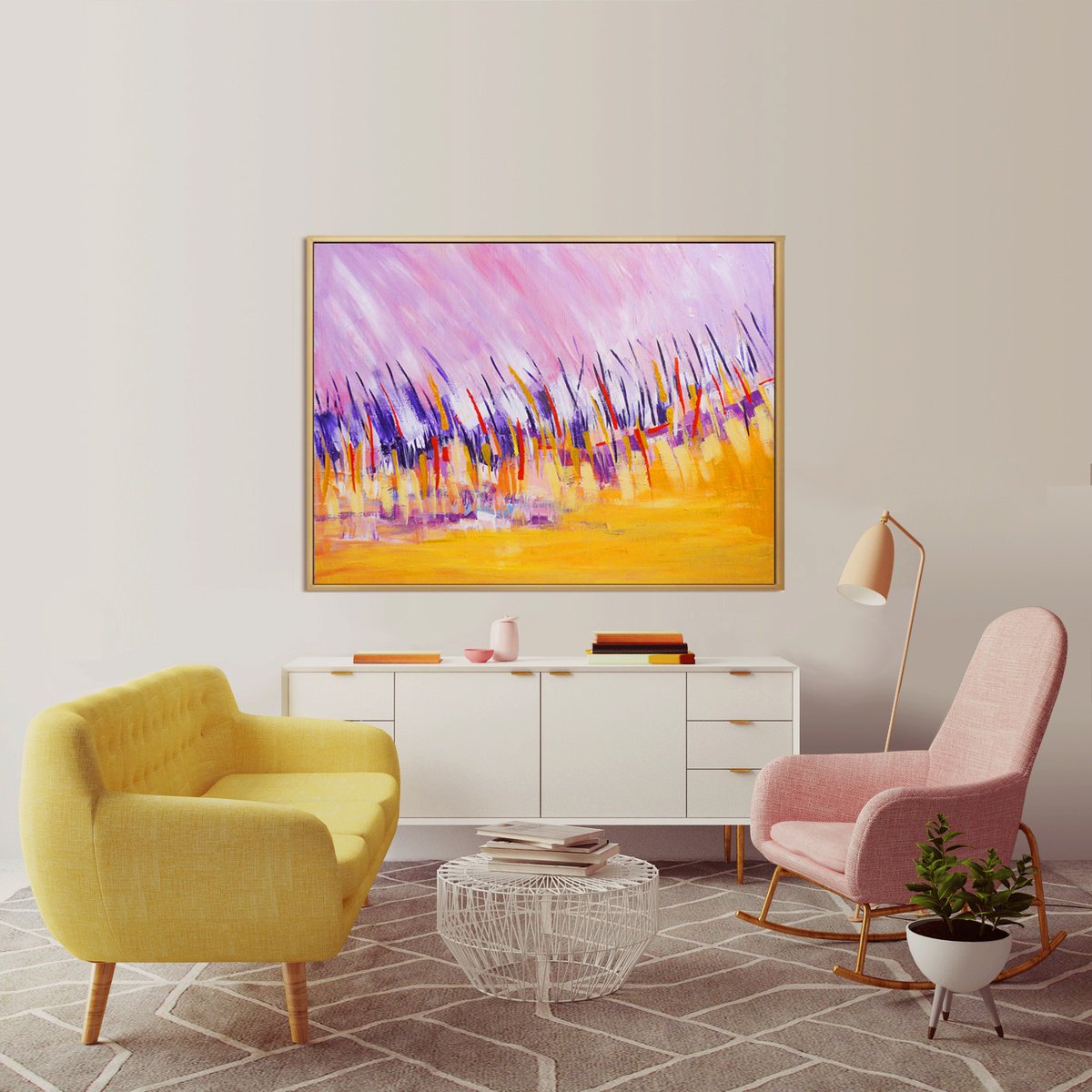 Abstract Acrylic Painting By Mima Taneva, 39 X 31", Profusion, Original Artwork