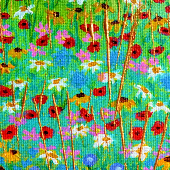 Mini Meadow 10 - poppies, alliums, rudbeckias and daisies