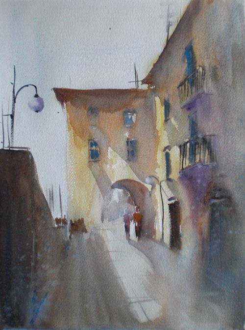 walking in the village 3 by Giorgio Gosti