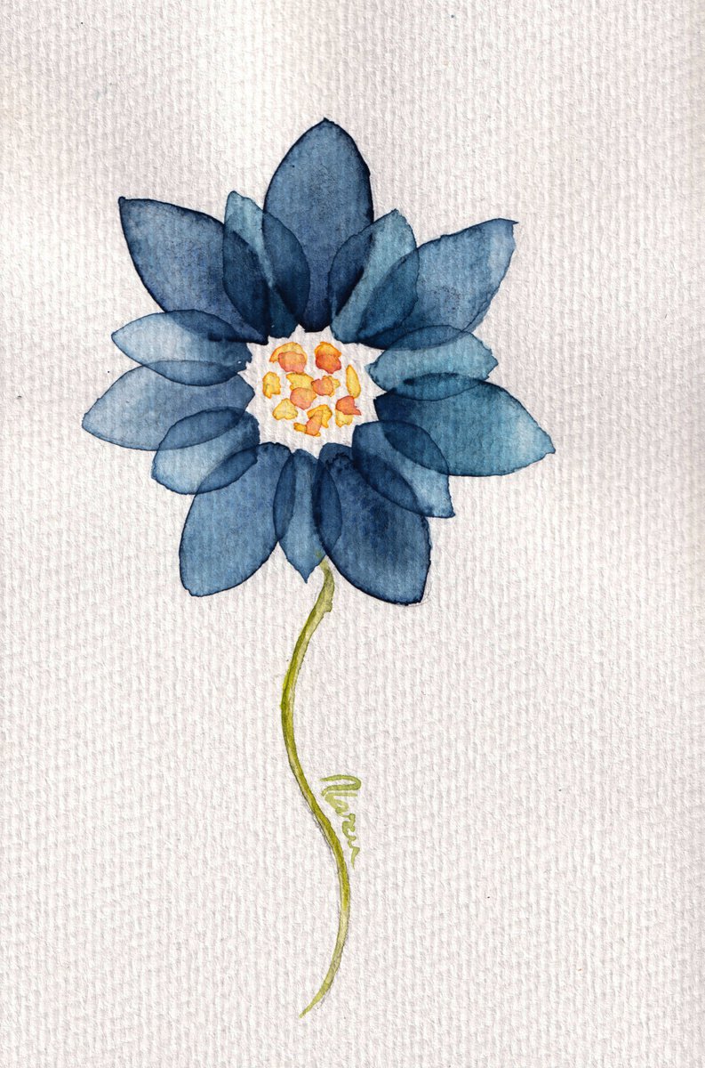 Blue and Yellow Flower by Anamaria