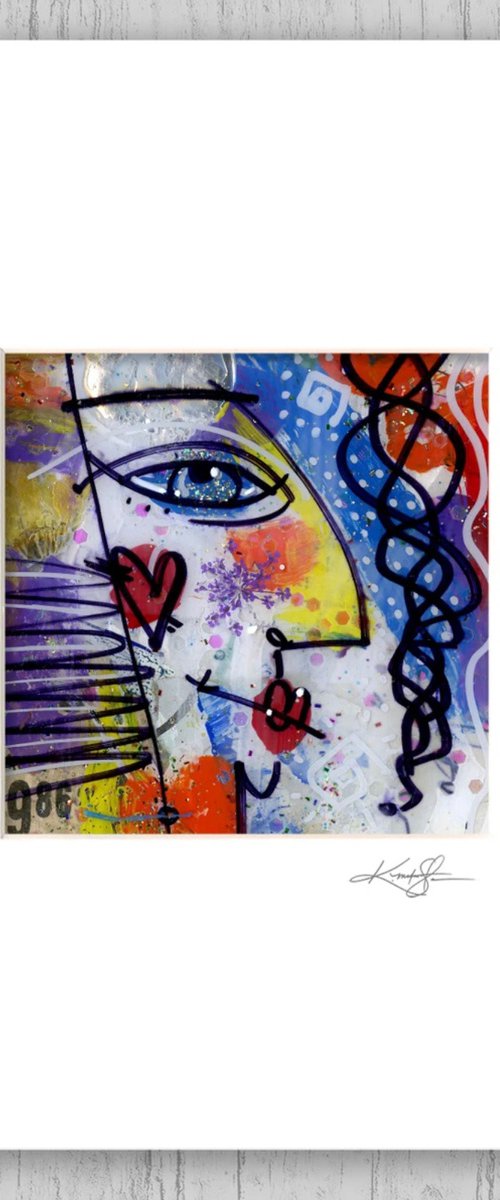 Mixed Media Funky Face 11 by Kathy Morton Stanion