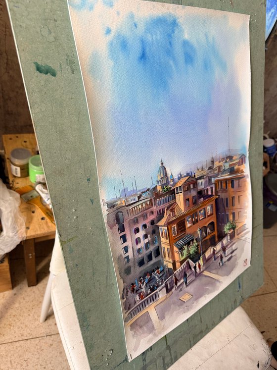 Morning Above the Spanish Steps