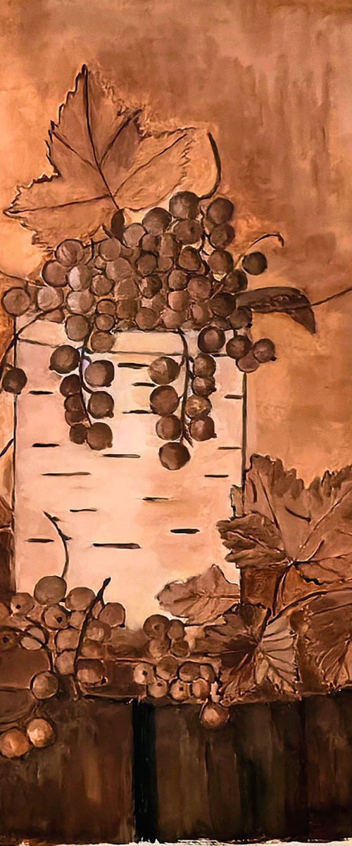 Still Life with currant and Birch Bark by Marina Borisova