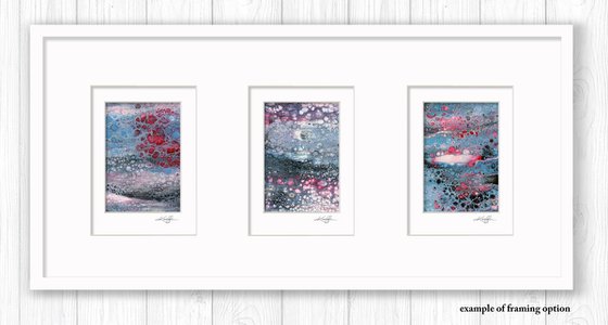 Abstract Dreams Collection 2 - 3 Small Matted paintings by Kathy Morton Stanion
