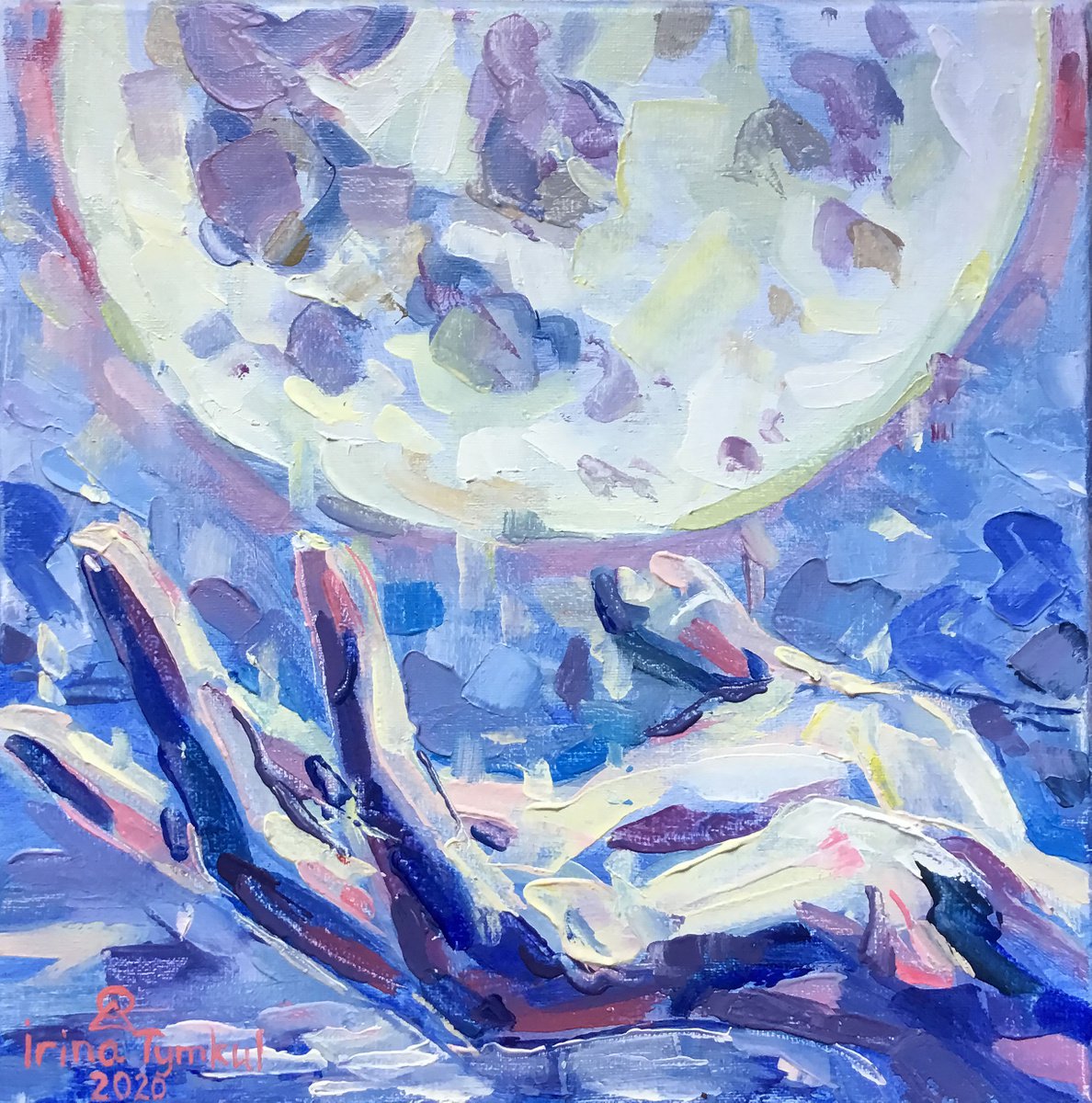 Expressive Landscape Oil Painting By Iryna Tymkul, 8 X 8, Handmooner, Original Artwork