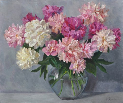 Bouquet of peonies from heavenly gardens by Marina Petukhova