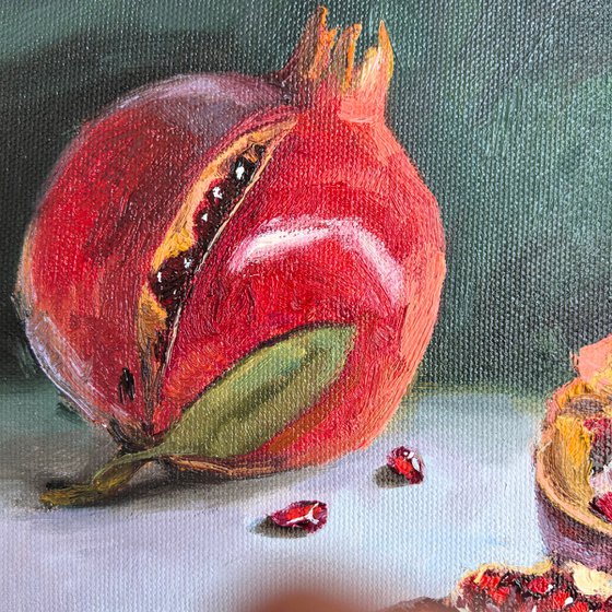 Pomegranates still life