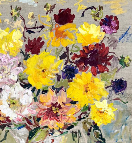Colourful dahlias
