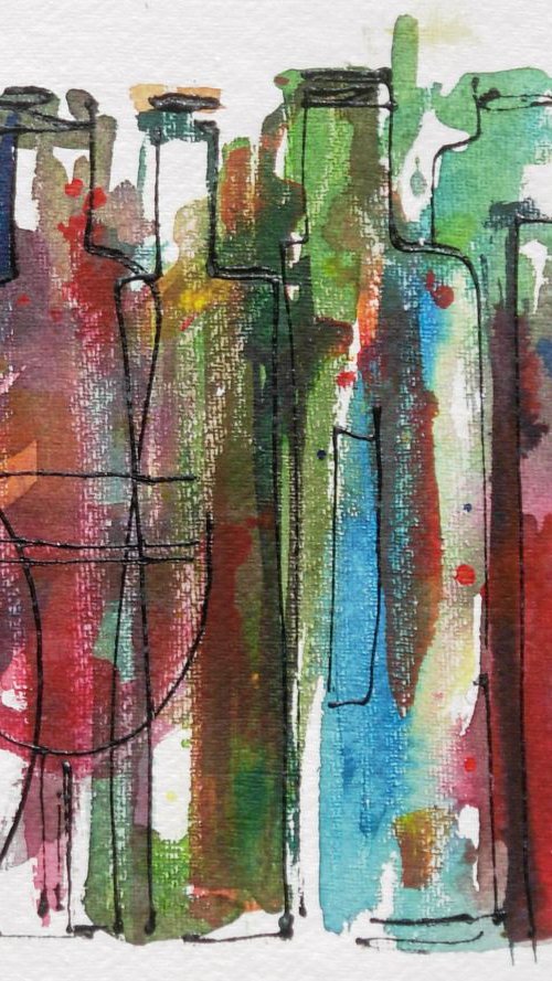 Still Life with Bottles & Glass by Jan Rippingham