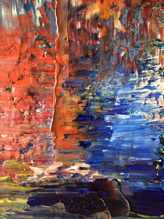 "Stone Cold Series" - SPECIAL PRICE + FREE USA SHIPPING - Original Extra Large PMS Abstract Diptych Oil Paintings On Canvas - 66" x 30"