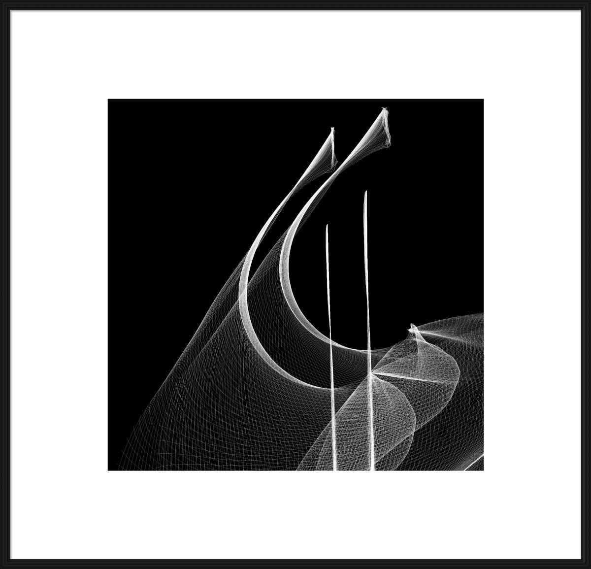 Abstract Print By Shabs Beigh, 20 X 20", Black & White S1, Original Artwork