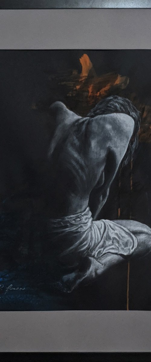 Dry Pastel Figure Study by Rumen Spasov