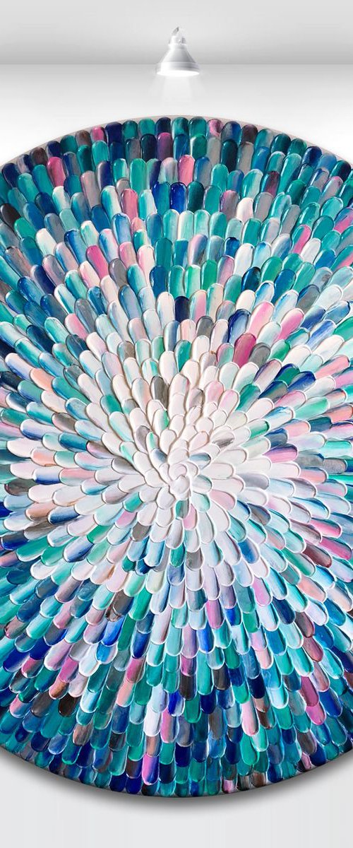 'Crystalus aqua' - 36x36” by Tatiana Georgieva