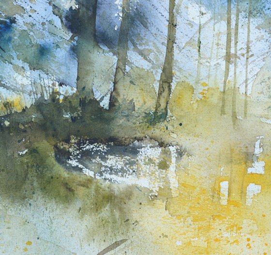 Light in the wood watercolor