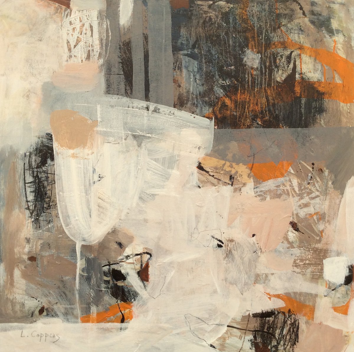 Abstract Acrylic Painting By Linda Coppens, 31 X 31", Poetry Of Life 1, Original Artwork