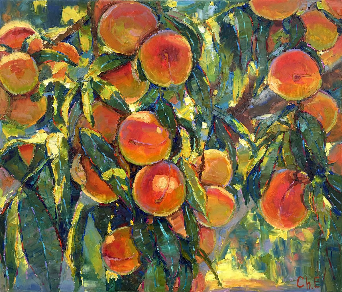 Peach Tree By Evgeny Chernyakovsky, 25 X 22, Artwork For Sale On Artfinder