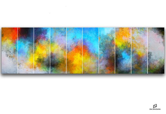 300x80cm. / Abstract Painting / 10 in 1 / Alex Senchenko © 2018 / Prophecy